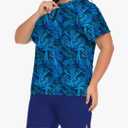 Inno Women's Plus Size 2 Piece Rash Guard Swimsuits Short Sleeve with Boyshorts UPF 50+ Surfing Swimwear 1X