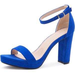 Shoe Land Women's Platform Heels - Chunky Block Heeled Sandals with Ankle Strap, Open Toe Dressy High Heels for Women, Comfortable Prom, Wedding & Party Pumps 2025, Size 8
