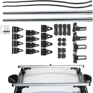 Universal 48 Inch Car Top Luggage Roof Rack Cross Bar Adjustable with 3 Kinds Clamp