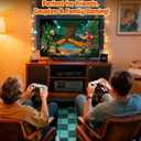 Huqjot Retro Gaming Console Stick with 20000+ Classic Games, 4K HDMI Plug and Play, Dual 2.4GHz Wireless Controllers, 23 Built-in Emulators (64GB)