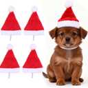 Yahpetes Dog Cat Pet Santa Hat Christmas Santa Claus 4 Pcs Pet Christmas Hats 5.5"X7.8" Dog Costume for Puppy Kitten Small Cats Dogs Pets