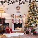 Jenaai 6 Ft Christmas Ball Garland Ornaments Black White Balls Bauble Garland, Shatterproof Xmas Tree Hanging Decoration for Mantel Indoor Outdoor Home Stair Holiday Party Decor