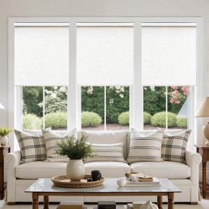 Birch Ivory Cordless Roller Shades Non See Through Blinds 33" W x 72" H