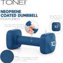 Tone Fitness 10 lb Neoprene Dumbbell Pair for Home Workouts – Non-Slip Design - Beige