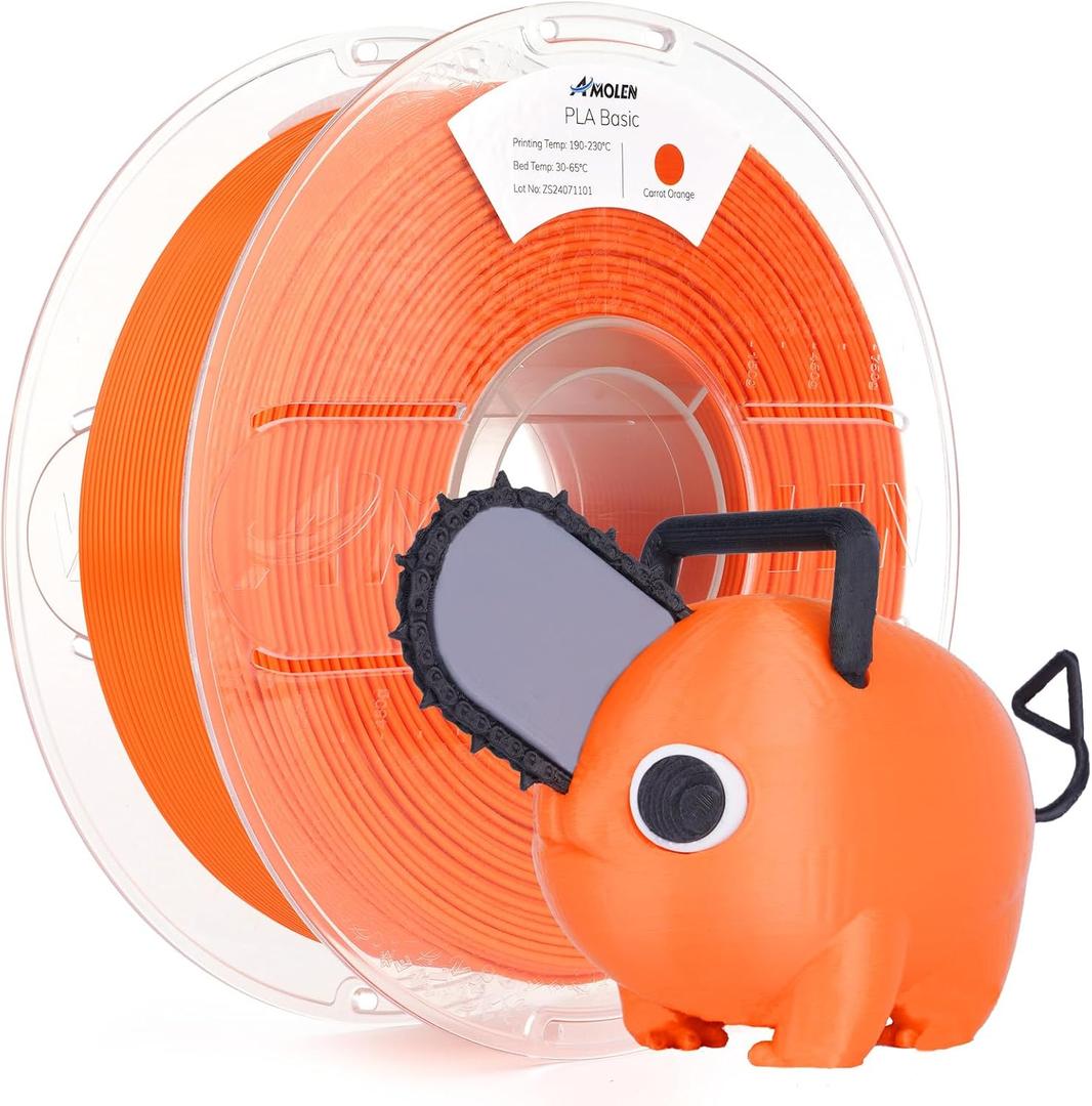 AMOLEN 3D Printer Filament PLA, True High Speed 600mm/s 1.75mm PLA Filament Pumpkin Orange PLA, 1KG/2.2lb, Dimensional Accuracy +/- 0.02 mm, Smooth & Non-Tangle, Fits for Most FDM 3D Printer