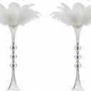 24.8in Crystal Vases for Flowers, 2Pcs Clear Trumpet Acrylic Vases for Centerpieces, Tall Flower Stands for Table Wedding Reception Party Event Home Decor
