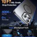 Magnetic Designed for iPhone 13 Pro Case[Compatible with Magsafe][Military Grade Drop Protection] Protective Shockproof Iridescent Translucent Matte Slim Phone Case for iPhone 13 Pro, Gradient Black