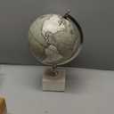 Deco 79 Marble Globe, 9" x 8" x 14", White