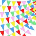 Chengu 20 Sets 1640ft 1000 Pcs Colorful Pennants Banner Flag Bulk Multicolor Banners Carnival Decorations Grand Opening Decorations Nylon Triangle Flag Banner for Party Shops(Colorful)