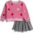 Splendid Baby-Girls Candy Heart Sweater Set (6-12 Months, Pink Multi)