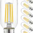 T45 Dimmable LED Bulb 60 Watt Equivalent, Vintage LED Edison Bulbs E26 Base, Tubular Clear Decorative Light Bulb, 2700K Soft White, 750LM, 6 Pack