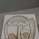 Wireless Headset with AI Noise Cancelling Microphone Bluetooth Headset - Bluetooth V5.2 Headphones with USB Dongle, Charging Base & Mic Mute for Computer/Laptop/PC/iPhone/Android/Cell Phones-White