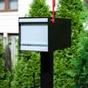 Architectural Mailboxes MailMax Heavy Duty, Modern Steel Metal Post Mounted Mail Box for Outside, Black, Large Curbside Mailbox for Packages with Magnetic Latch
