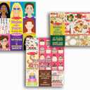 Melissa & Doug Sticker Pads 3-Pack - Sweets and Treats, Make-a-Face Fashion, and Make-a-Meal - FSC Certified