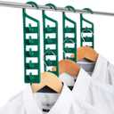 CraftyCrocodile Space Saving Hangers for Clothes - 4 in Pack, Heavy Duty Plastic, Multi Closet Space Savers for Shirts, Pants, Jeans, Sweaters - Hanger Organizer Space Saver