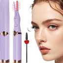 Heated Eyelash Curler - Fast Heat up in 8s - 3 Heat Modes with USB Rechargeable - Electric Eyelash Curler - Natural Curling 24 Hours Long Lasting - Anti-Burn Eyelid, Purple