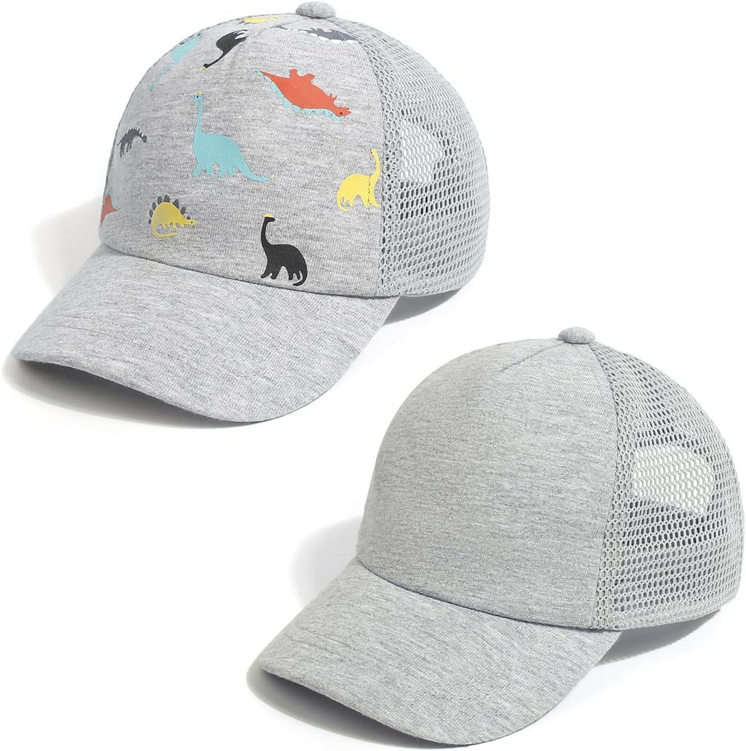 Mesh Toddler Baseball Cap, Adjustable Breathable Sun Hat for Kids | Breathable mesh back, soft cotton polyester fabric, rear adjustable closure, sizes 0-8T for daily outdoor wear