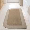 YDKGL Bathroom Runner Rug, Thin Bath Mat Non Slip Washable Large Bathroom Rugs, Rubber Backing Quick Dry for Floor, Tub and Shower, Brown Beige 24x48