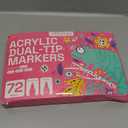 ARTISTRO 72 Acrylic Paint Markers for Fabric, Rocks, Paper, Wood, Canvas, Glass, DIY - Safe for Kids Dual Tip Acrylic Paint Pens (Dual Tip Dot + Brush, 72)