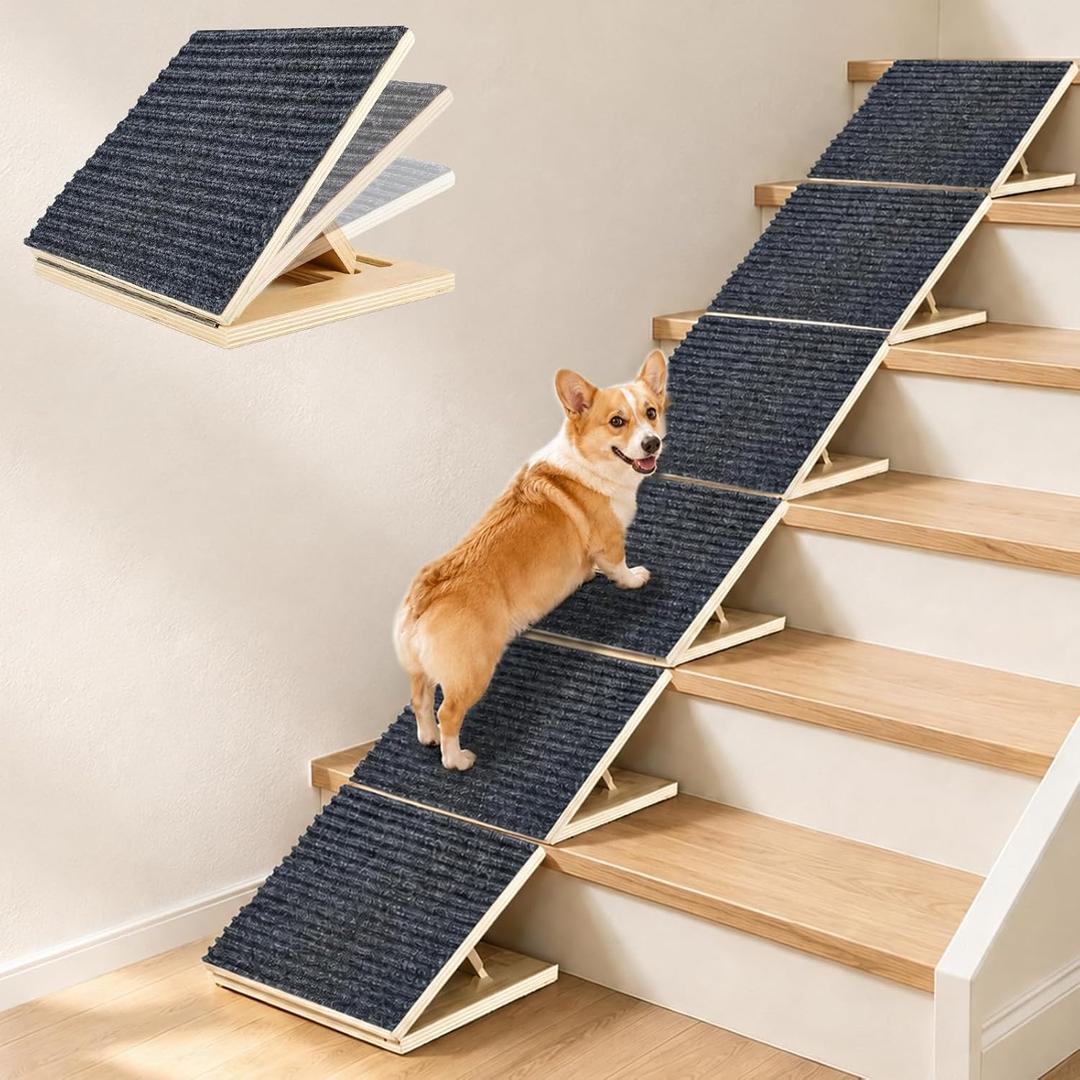 6 Pack Dog Ramps for Stairs, Adjustable Stair ramp for Dogs Pet Ramp, 12"L x 8.25"W x 6.6"H