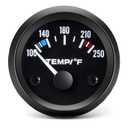 2" 52mm Water Temperature Gauge 100-250 with Sensor, 12V Digital Temp Meter Kit for Marine, Boat, Car, Truck, Automotive Engine Cooling System (Black)