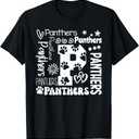 Vintage Panthers School Sports Name for Men Women Kids T-Shirt (Black, L)