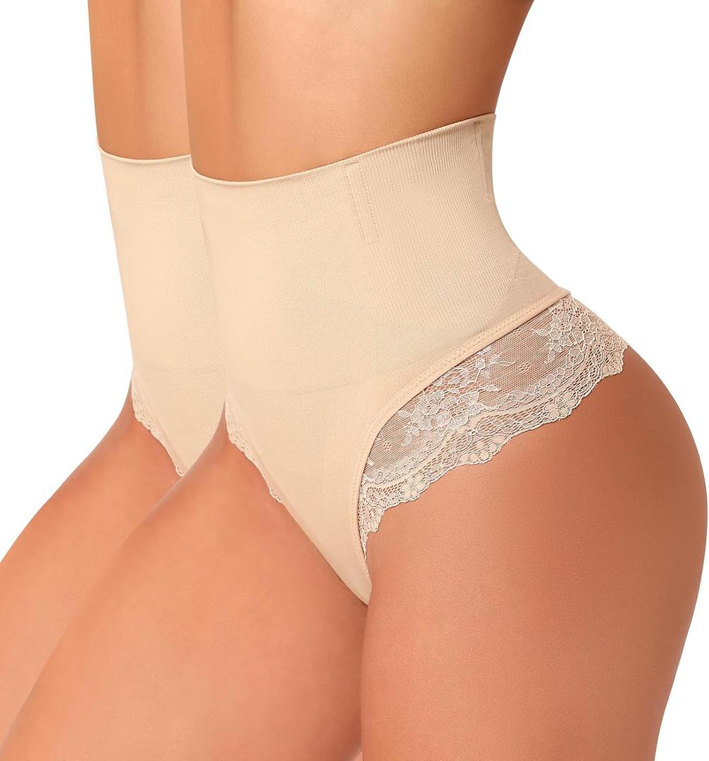 Anygirl Thong Shapewear Panties for Women Body Shaper Seamless Shapewear for Women Tummy Control Thong Underwear, Small
