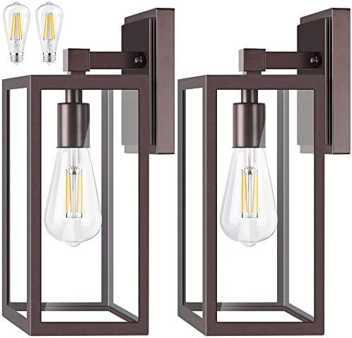 PARTPHONER Exterior Light Fixtures for House, Waterproof Porch Light Wall Mount, Anti-Rust Wall Sconce, Oil Rubbed Bronze Aluminum for Garage, Doorway