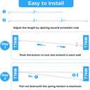 Shower Curtain Rod 46-78 Inch,0.87"Diameter Adjustable Spring Tension Curtain Rods No Drill,Ivory White Shower Tension Rod for Bathroom,Room Divider,Window,Anti-Rust Non-Slip 1-Pack