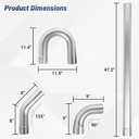 Neoaider Universal 2.25'' Custom Exhaust Kit, 8Pcs | 18 Gauge Mild Steel DIY Custom Exhaust Tubing Pipe, Straight Pipe & Mandrel Bend Pipe Kit