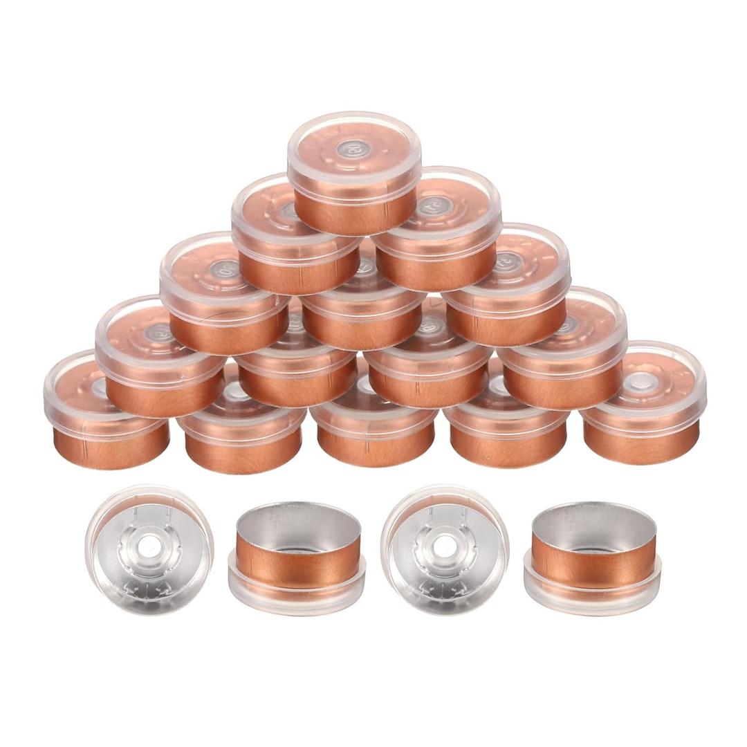 uxcell 13mm Flip Off Caps, 200PCS Burr-Free Flip Off Top Caps Seals Flip Off Aluminum Plastic Vial Flip Off Seals Caps Cover for Glass Vial Freeze-Dried Bottles, Clear/Matte Gold