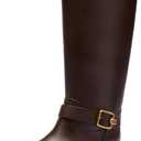COACH Madeline Leather Boots II (7.5, Maple)