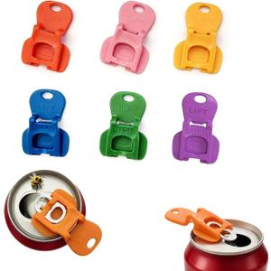 4 x 6PCS Colorful Soda Can Tab Openers & Leak-Proof Drink Covers(New model), one size