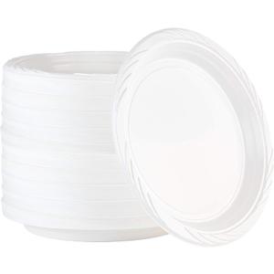 400 Count Disposable 10 Inch White Plastic Dinner Plates Extra Large
