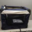 Collapsible Dog Travel Crate,Portable Soft-Sided Pet Carrier Extra Large Cat Carrier with Soft Plush Plush Mat for Indoor and Outdoor,28x20x20in,Navy Blue