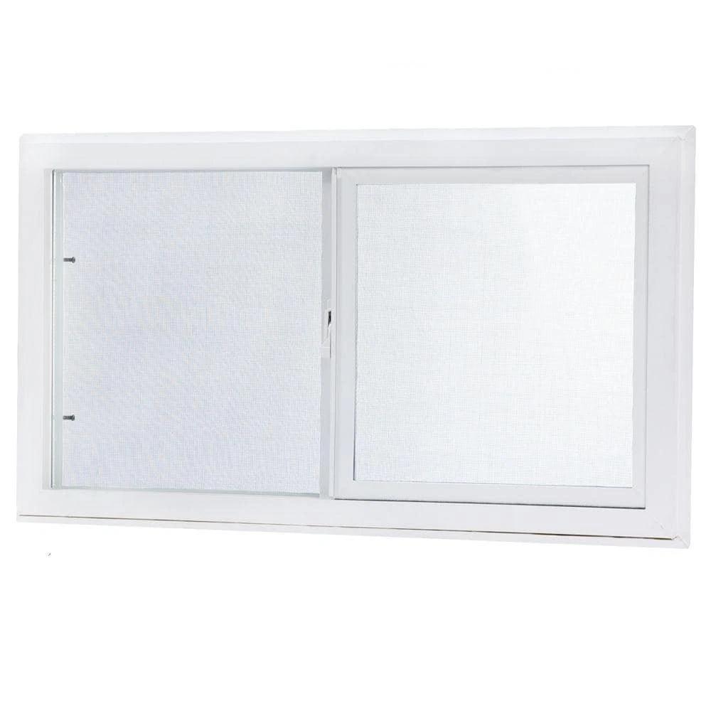 Left-Hand Single Sliding Vinyl Window White with Dual Pane Insulated Glass