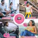 【𝟐𝟎𝟐4 𝐔𝐩𝐠𝐫𝐚𝐝𝐞𝐝】 MONODEAL Rechargeable CD Player with Speakers, Anti-Skip CD Player for Car and Home, Portable Player with Headphones for Audio Book Music (Rose Red)