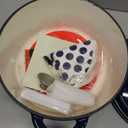 Overmont Enameled Cast Iron Dutch Oven - 5.5QT Pot with Lid Cookbook & Cotton Potholders - Heavy-Duty Cookware for Braising, Stews, Roasting, Sourdough Baking Indigo Blue