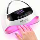 500W UV LED Nail Lamp, 90 LEDs Gel Nail Dryer for Fast Curing with LCD Display, 4 Timer Settings & Auto Sensor, Salon-Grade Nail Light for Home and Nail Salon Use