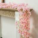 YRIOWMI 10PCS 59FT Artificial Silk Cherry Blossom Garland, Hanging Sakura Flower Vines for Wedding Party Home Arch Office Sakura Decor (Light Pink)