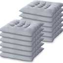 Geetery 12 Pcs Floor Pillows Bulk Seating Cushions for Floor Chair 15.7'' Large Meditation Cushion for Yoga Living Room Tatami Bedroom Balcony Office (Grey, Square)