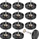 M METERXITY 12-Pack Screw Covers Caps, 1.18" Dia Stainless Steel Brushed Mirror Decorative Screws Cap Nails Fasteners for Sign Advertising Hardware/Bathroom Upholstery Head Covers [Black]