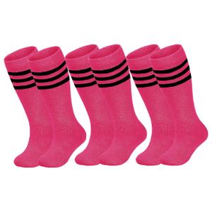 Kids Toddler Baseball Socks Youth Soccer Boys Girls Athletic Knee High Sock (Pink)
