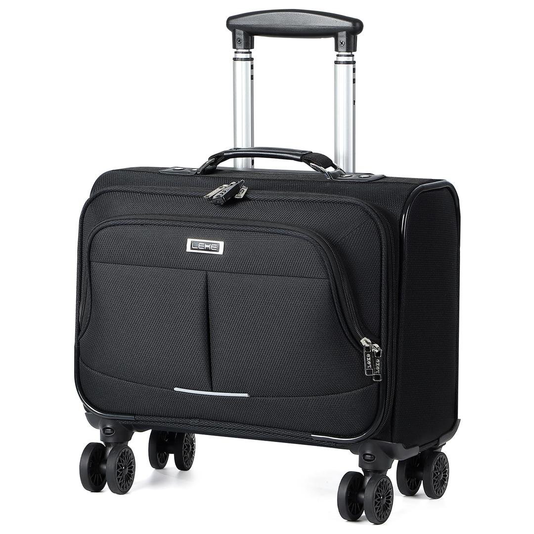 Rolling Laptop Bag With a Compact Combination Lock，Rolling Laptop Briefcase on Wheels for Women/Men Fits Up to 15.6Inch computer Bags Water Resistant for Work Travel and Business, Black