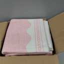 Scalloped Washable Rug 9x12 Area Rugs for Living Room, Solid Pink Rug for Bedroom Girls, Non Slip Throw Mat with Rubber Back, Soft Dorm Nursery 9x12 Carpet for Dining Room