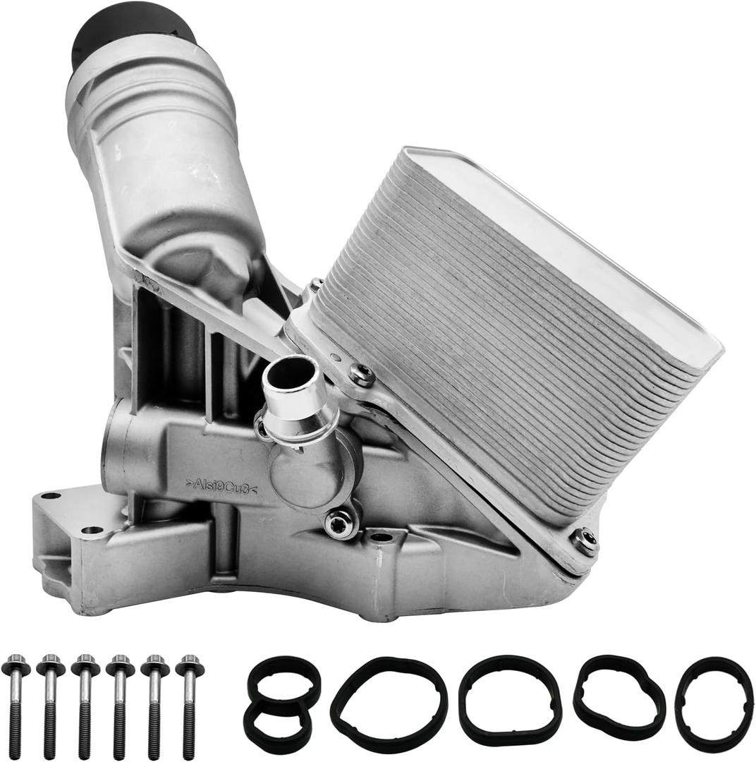 11428583895 Aluminium Engine Oil Cooler Filter Housing Assembly Fits for BMW 3.0L B58 340i GT 540i X3 X4 M240i 440i 540d 640i 740i xDrive 2016-2021, 3.0 Turbo Oil Cooler Assembly Replace 11428583901