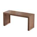 Bamboo Dining Bench, 35 inch Farmhouse Decor Indoor Kitchen Table Bench, Entryway Shoe Rack Bench, Outdoor Bench, Solid Bamboo Benches for Living Room, Hallway, Bedroom, Bathroom (Walnut, Long)