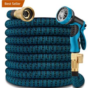 100FT Expandable Garden Hose w/10 Function Spray Nozzle, 2026 New Superior Strength Water Hoses, 3/4" Brass Connectors- Leakproof Lightweight Water Pipe for Outdoor & Gardening(Blue Black)