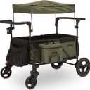 Jeep Deluxe Wrangler Stroller Wagon with Cooler Bag and Parent Organizer by Delta Children, Black/Green