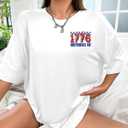 Party in The USA T-Shirt Women 4th of July Independence Day Shirts Funny Patriontic Graphic Short Sleeve Tee Tops (Medium)